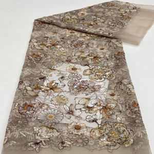 Tissu brodé en organza, imprimé, orné de perles <span class=keywords><strong>et</strong></span> de paillettes pour robes féminines, costumes de spectacle, chaussures, sacs, chapeaux <span class=keywords><strong>et</strong></span> broderies perlées - Product Image 2