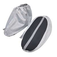 ALLESD Couvre-chaussures antistatiques et antidérapants réutilisables à enfiler pour salle blanche, grille 5 mm, 98 % polyester + 2 % fibre de carbone + semelle Hypalon