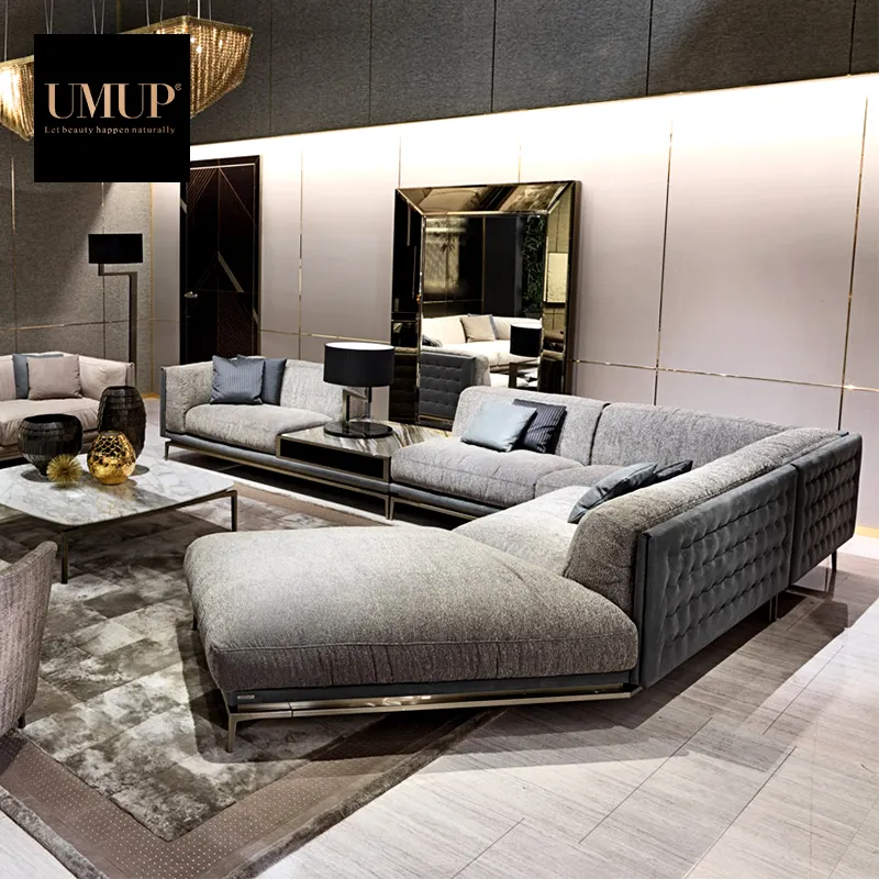 Hoge Kwaliteit Grote Lederen Thuis Luxe Italiaanse Moderne Design Meubelen Sofa Set L Vorm Luxe Sectionele Bank Woonkamer Sofa