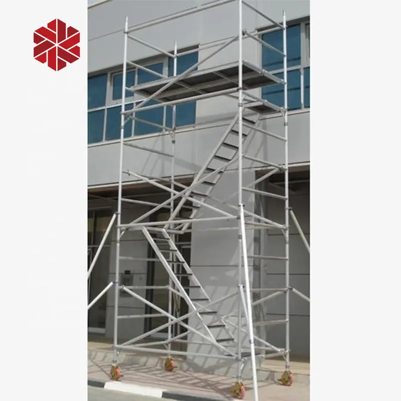 Tower Scaffolding Complete system 40 meters high 4 legged type of cantilever mobile steel scaffold tower