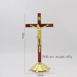 Katolik Yesus logam berdiri salib dekorasi agama Salib Katolik salib logam tampilan St. Benedict salib - Product Image 5