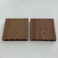 Revêtement de terrasse en WPC extérieur à grain de bois en relief 3D, imperméable, composite, couleur personnalisée pour la plage et le jardin