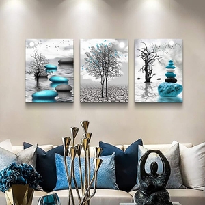 Tela di arte della parete soggiorno decorazione della parete pittura camera da letto <span class=keywords><strong>bagno</strong></span> incorniciato arte astratta decorazione della casa blu pittura murale - Product Image 1