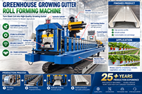 Machine de formage de gouttières pour serres avec moteur, pompe et contrôle PLC pour applications de toiture, certifiée CE ISO