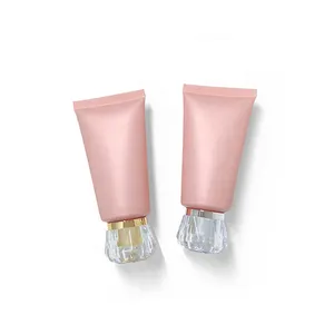 rohr 5 16 Suppliers-50ml matt rosa Verpackung Kunststoff Hand Creme tube 50g gefrostete Make-up Haut Körper lotion Gesichts reinigung Kosmetische Quetsch röhre