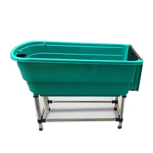 Bañera de Plástico y Acero Inoxidable para Perros Pequeños y Medianos, Gatos y Animales Pequeños con Barandilla Opcional - Product Image 2