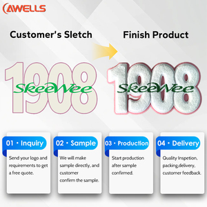 Parches Bordados Personalizados de Chenilla para Coser, con Borde Troquelado, Letras y Números en Inglés, Accesorios Ecológicos para Ropa y Gorras - Product Image 3