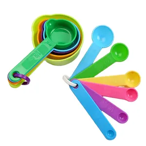 Set Van 10 Stuks Maatbekers En Lepel Met Mu; Ti Color Plastic Meetgereedschap Set