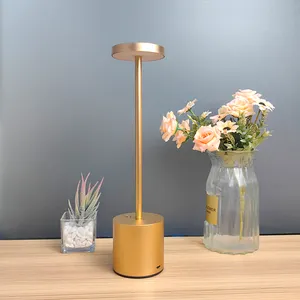 Luxury Modern Portable Table Led Light Rechargeable Cordless Desk Lamp For Hotel Restaurant Bedroom