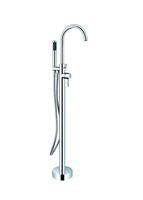 Robinet de bain autoportant en laiton massif de couleur or à poignée unique, robinet de bain sur pied avec ensemble de douche à main, meilleure vente