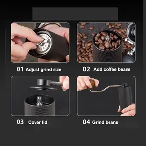 New Arrival Mini Portable Hand Coffee Bean Grinder Stainless Steel Manual Mill Wholesale Metal Material