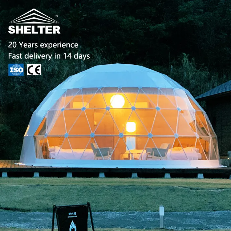 All'aperto Pvc di lusso Domo Hotel casa metà Igloo geodetic Resort sfera globo Geo Dome palla Glamping tenda per la vendita