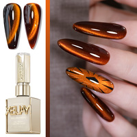 XEIJAYI Esmalte de Uñas en Gel Estilo Joker en Rojo Vino con Pegamento Líquido Ojo de Gato Ámbar para Arte de Uñas