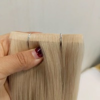 Extensions de cheveux humains vierges à 100 %, double épaisseur, qualité 12A, Genius Tape in, couleur blond blanc
