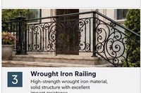 Balustrades de véranda de villa de style ferme moderne en fer forgé avec installation facile, faibles coûts d'entretien et garantie de 5 ans