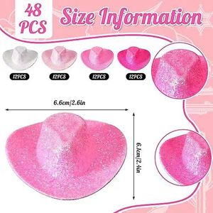 Hstyle Mini Neon Space Cowgirl Hat Cute Disco Cowboy Doll Hat Holográfico Cowboy Dollhouse Decoración para Cowgirl Party HS1674 - Product Image 5