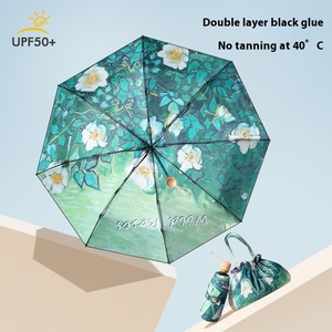 <span class=keywords><strong>Parapluie</strong></span> pare-soleil double couche pour femmes <span class=keywords><strong>haut</strong></span> <span class=keywords><strong>de</strong></span> <span class=keywords><strong>gamme</strong></span> avec sac 5 mini <span class=keywords><strong>parapluie</strong></span> <span class=keywords><strong>de</strong></span> poche <span class=keywords><strong>pliant</strong></span> en bois imprimé - Product Image 4