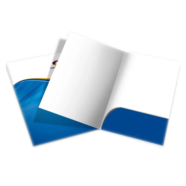 Custom design pockets inside name card holder company advertisement A4 paper document presentation file folder