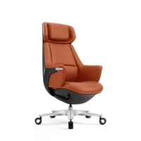 Chaise de bureau pivotante exécutive moderne et réglable, chaise de bureau en cuir PU, chaise de patron ergonomique
