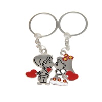 Cadeaux de la Saint-Valentin, porte-clés en métal mignon pour couple d'anges, cadeaux de mariage, souvenir, porte-clés, porte-clés pour couple amoureux