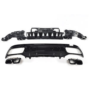 Diffuseur de pare-chocs arrière <span class=keywords><strong>prix</strong></span> usine W205 avec tuyau d'échappement pour <span class=keywords><strong>Mercedes</strong></span> classe C W205 <span class=keywords><strong>C63</strong></span> noir brillant Kit de carrosserie de diffuseur de Style AMG - Product Image 2