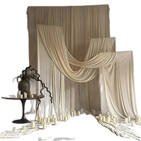 Tissu de draperie de plafond de mariage style chinois, rouge rosé, en tissu extensible, pour décoration de scène, tissu de baldaquin, soie de lait effet vague d'eau