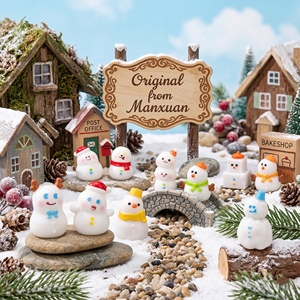 Ornamenti Natalizi in Resina all'Ingrosso, Mini Statuette <span class=keywords><strong>di</strong></span> Pupazzi <span class=keywords><strong>di</strong></span> Neve per Case delle Bambole, Miniature Fai-da-Te, Villaggi Natalizi e Decorazioni per la Casa - Product Image 4