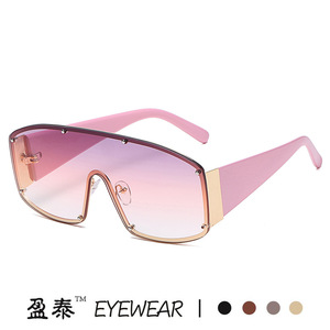 Yingtai Eyewear <b>Oversized</b> <b>Sunglasses</b> Plastic And Metal Frame UV400 Protection Unisex Street Style - Product Image 1