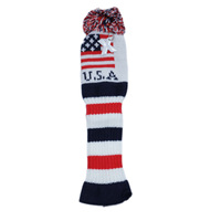 Couvre-tête de club de golf tricoté, motif drapeau, lot de 4 pour le driver et les fairway woods 1, 3, 5, X, protection de tête de club, accessoires de golf