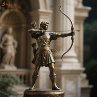 Grand décor de place publique urbaine personnalisée Grèce mythe Statue d'Apollon en métal coulé en laiton grandeur nature Apollo mythe Bowman Sculpture en bronze