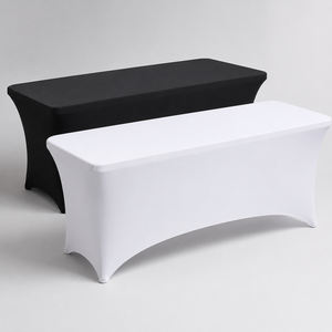 Reinforced Pockets Black Modern <b>Waterproof</b> Eco-Friendly Cocktail Spandex <b>Table</b> <b>Cover</b> 32 Inch Stretch Fitted Highboy <b>Table</b> Cloth - Product Image 1