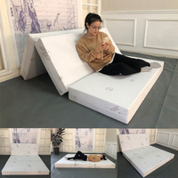 Kaneman japonés futón colchón de suelo 3 plegable para Camping 4 pulgadas espuma Topper portátil cuna cama colchón tri-pliegue colchón