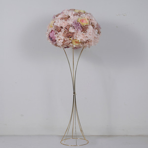 Boda Rosa Cuerno Flor Arco Telón de fondo Arco de la boda Arreglo floral Flor de seda artificial Arco Decoración - Product Image 5
