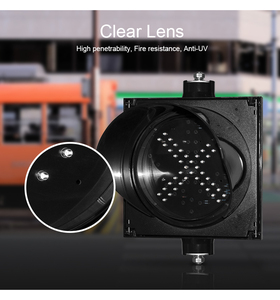 Feu de signalisation routière LED extérieur haute luminosité 200 mm en PC, avec croix rouge et flèche verte, indice de sécurité IP54 - Product Image 5