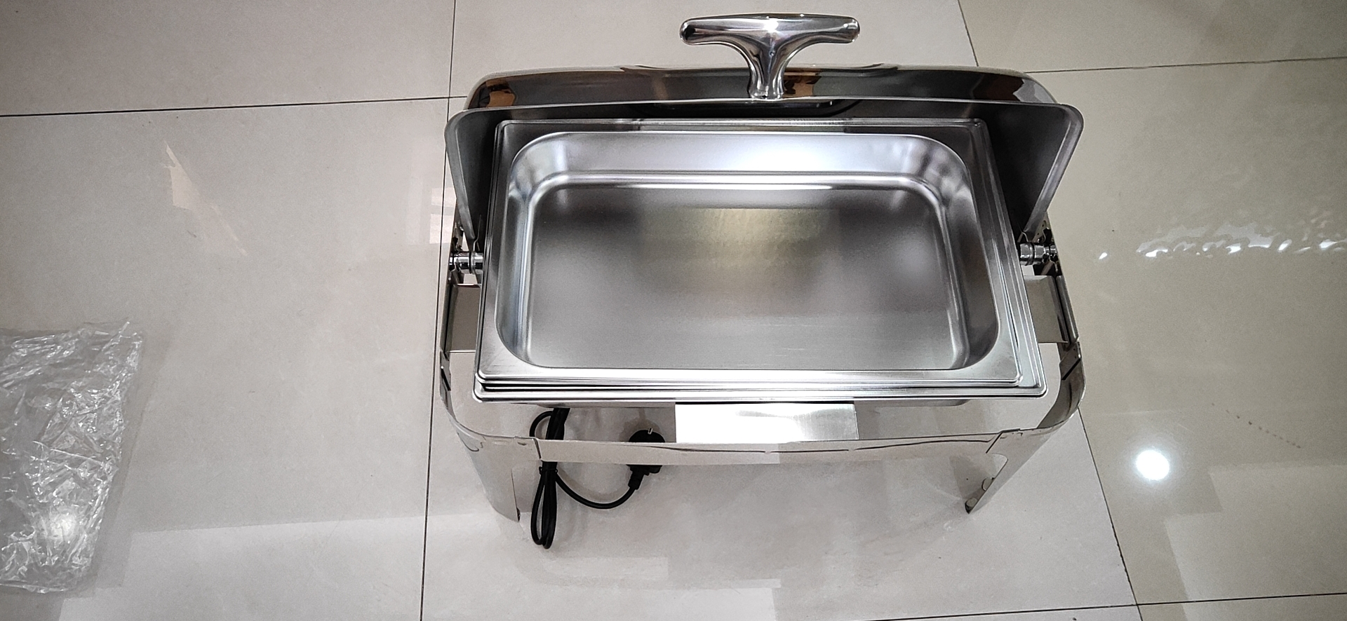 Luxury Roll Top Saving Chafing Dish Dishes Stainless Steel Buffet Food Warmer Display Set