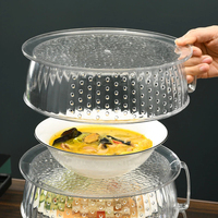 Couvre-plat empilable transparent, couvercle de protection alimentaire en plastique multicouche, conservation de la chaleur, anti-insectes, protection alimentaire pour la cuisine