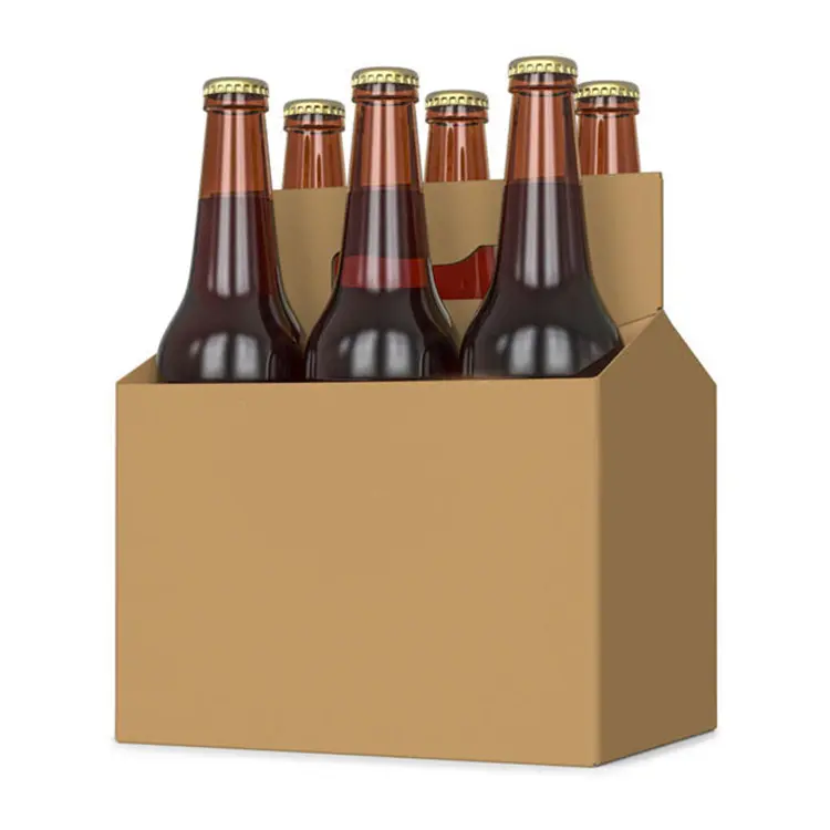 Hot selling new 6-bottle red wine packaging box with hard beer beverage corrugated cardboard box foldable portable gift box