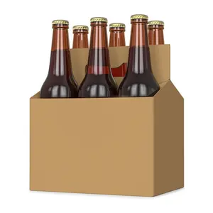 Heiß verkaufende neue 6-Flaschen-Rotwein-Verpackungsbox mit Hartbier getränk Wellpappe faltbare tragbare Geschenk box
