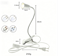 Support de lampe LED à 360 degrés avec col de cygne et pince, douille E27 avec interrupteur marche/arrêt, prise US EU UK pour lampe de table, de bureau, de lecture, chambre à coucher