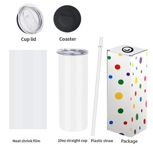 Vasos <span class=keywords><strong>de</strong></span> Acero Inoxidable 18/8 <span class=keywords><strong>de</strong></span> 15oz, 20oz y 30oz con Logotipo Personalizado, Botellas <span class=keywords><strong>de</strong></span> Agua Blancas para Sublimación, Vaso Térmico con Tapa y Pajita - Product Image 3