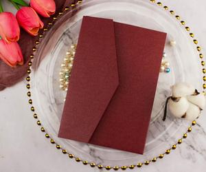 Carte d'invitation de <span class=keywords><strong>mariage</strong></span> de luxe en pochette <span class=keywords><strong>bordeaux</strong></span>, découpée au laser, invitations tri-pliantes, cartes de vœux, cartes cadeaux pour la décoration de <span class=keywords><strong>mariage</strong></span> et d'anniversaire - Product Image 3