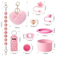 Usine Haute Qualité Réutilisable Tasse Accessoires Bouchon De Paille En Plastique Souple Mignon Tasse Manches Imitation Fourrure De Lapin Pompon Pendentif