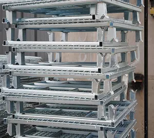 金属网移动收纳箱物流周转箱可折叠物料箱运输笼