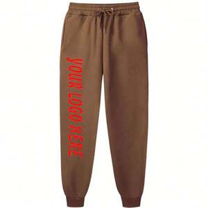 Nouveau pantalon en coton personnalisé de jogging épais pour hommes pantalon de jogging brodé blanc surdimensionné en éponge française pantalon de survêtement pour hommes - Product Image 3