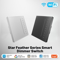 Interrupteur intelligent à intensité variable WiFi/Zigbee Mose Star Feather Series, norme européenne, contrôle tactile LED, avec commande vocale