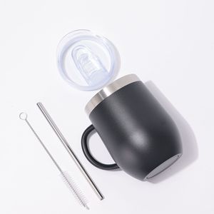Stainless Steel Tumbler 12oz <b>Insulated</b> Coffee <b>Mug</b> With Lid And Handle Travel Portable Cup For Hot Cold Drinks - Product Image 2