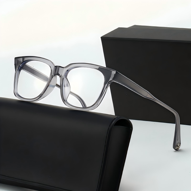 NEW Vintage Retro Anti-Blue Light Glasses Full-Rim Thin Black Frame PC Lens Plain Face Design for Women Man Daily Wear