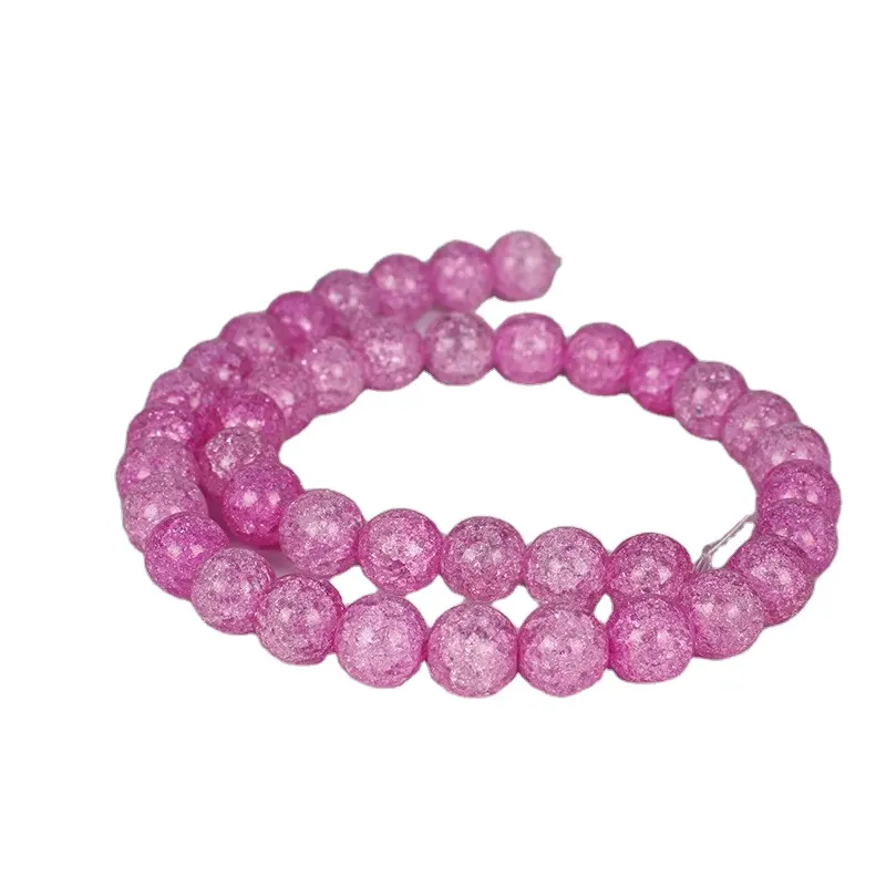 Perles de cristal faites à la main bricolage perles rondes en vrac pour bijoux Bracelet perles en vrac colorées accessoires de couleur mélangée