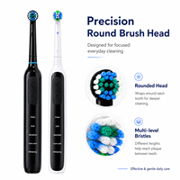Nouveauté Brosse à dents électrique rechargeable, étanche IPX7, 5 modes de nettoyage, brosse à dents électrique rotative pour adultes, idéale pour les voyages