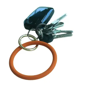 Outdoor Sports round Silicone Bracelet Key Chain European and American Style Key Case for Other Lanyards